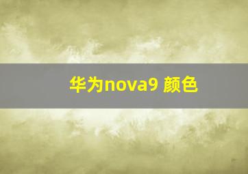 华为nova9 颜色